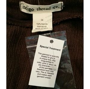 Indigo Thread Co. Tops - Plus-Size Rayon Gauze Boho Hippie Top Size 3X Indigo Thread Co. Tops - Plus-Size Rayon Gauze Boho Hippie Top Size 3X